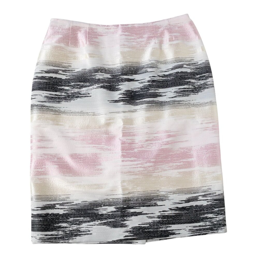 Kasper Pink and Black Knee Length Skirt Jaquard Weave SZ 10 Business Modest